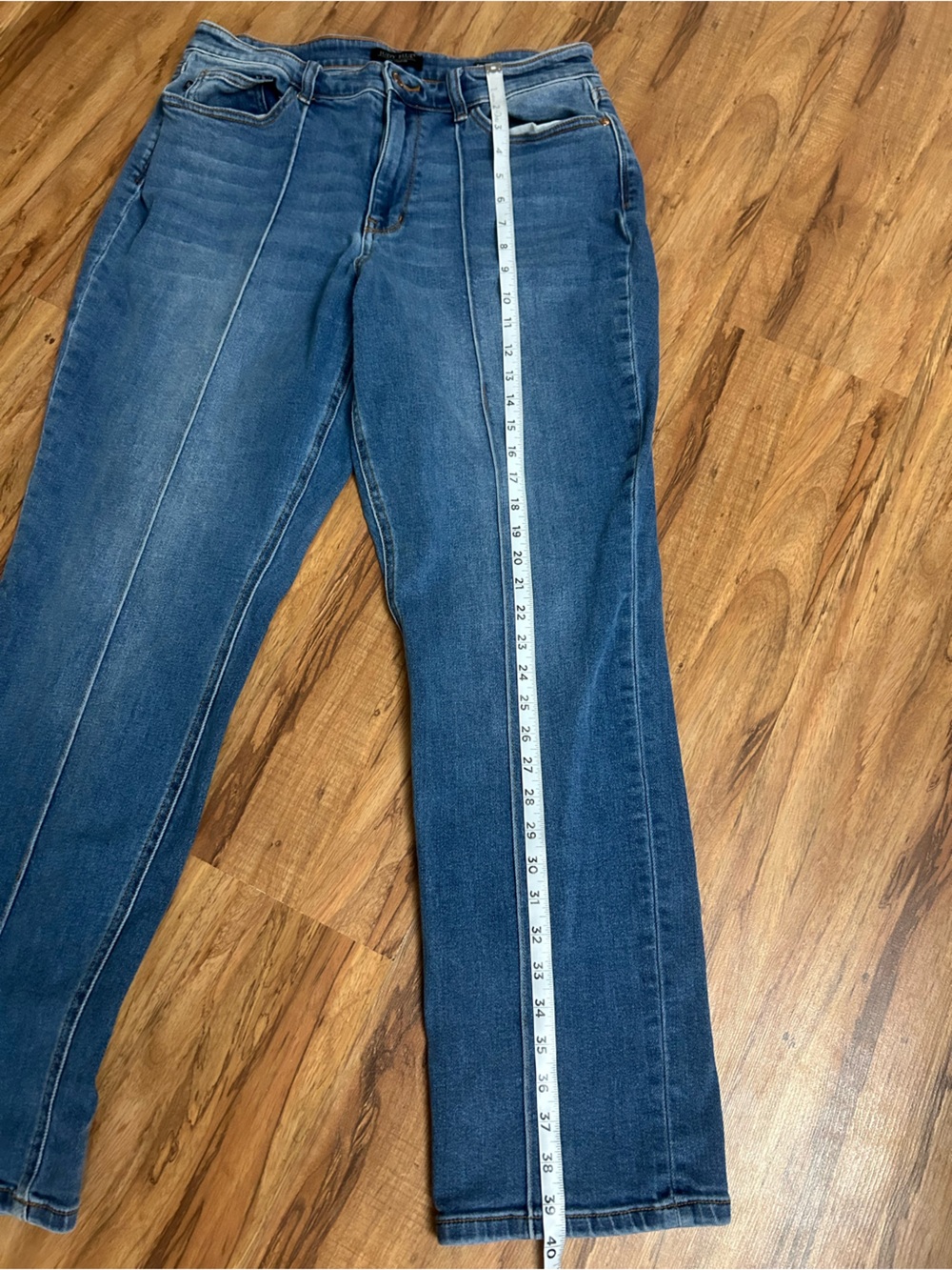 Judy Blue Kimberly Front Seam Detail Cuffed Straight Fit Jeans Womens Size 16 - Picture 11 of 12